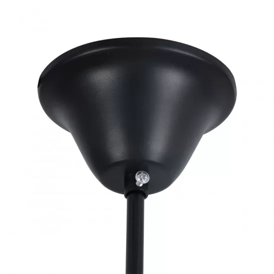 GloboStar® PENNSYLVANIA 00541 Vintage Κρεμαστό Φωτιστικό Οροφής Πολύφωτο Μαύρο Μεταλλικό Πολυέλαιος με Μπεζ Σχοινί Φ64 x Y63cm