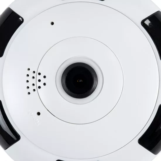 GloboStar® 86027 Επαναφορτιζόμενη Επιτοίχια IP Camera 1080P WiFi 360° Μοιρών - 6200mAh - Νυχτερινή Όραση με LED IR - Διπλή Κατέυθυνση Ομιλίας - Ανιχνευτή Κίνησης - Νυχτερινή Λήψη - 25 Μέρες Stand By - Λευκό Μαύρο