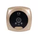 GloboStar® 86066 Επαναφορτιζόμενη Ψηφιακή Έξυπνη Camera Εξώπορτας 90° Μοιρών με Έγχρωμη Οθόνη 3.5" Inches - USB - Νυχτερινή Όραση με LED IR - Κουδούνι - Χρυσό