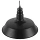 GloboStar® RAY 01049 Vintage Industrial Κρεμαστό Φωτιστικό Οροφής Μονόφωτο Μαύρο Μεταλλικό Καμπάνα Φ36 x Y25cm