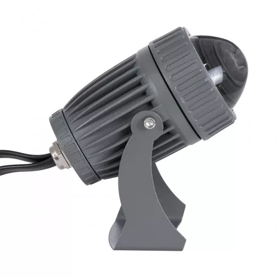 GloboStar® SPOT-FENIA 90137 Σποτ Φωτισμου Wall Washer LED 10W 1000lm 5° DC 24V DMX512 Αδιάβροχο IP65 D7 x H12cm RGB - Γκρι Ανθρακί - 3 Years Warranty