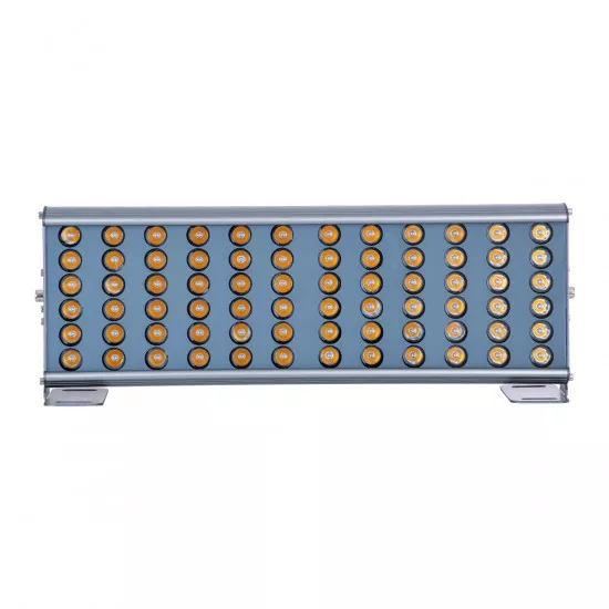 GloboStar® FLOOD-TENA 90221 Προβολέας Wall Washer για Φωτισμό Κτιρίων LED 72W 6480lm 10° DC 24V Αδιάβροχο IP65 L46.5 x W7 x H16.5cm Θερμό Λευκό 2700K - Ασημί - 3 Years Warranty