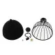 GloboStar® CANARIO 01107 Vintage Κρεμαστό Φωτιστικό Οροφής Μονόφωτο Μαύρο Μεταλλικό Πλέγμα Φ28 x Y47cm