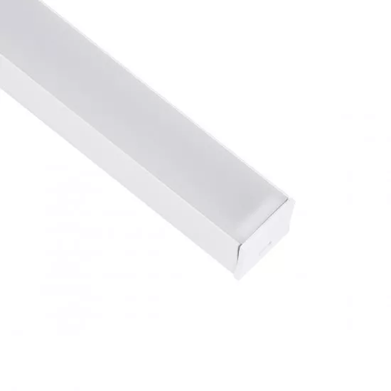 GloboStar® 70868-3M Επιφανειακό Προφίλ Αλουμινίου Λευκό με Λευκό Οπάλ Κάλυμμα για έως 2 Σειρές Ταινίας LED Πατητό - Press On Πακέτο 5 Τεμάχια των 3 Μέτρων