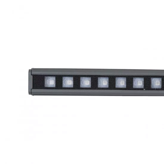 GloboStar® DIGI-BAR 90212 Ψηφιακή Μπάρα Φωτισμού Wall Washer Digital Pixel Facade Tuber Bar LED 12W 720lm 45° DC 24V Αδιάβροχο IP65 L100 x W3.5 x H3.2cm RGB DMX512 - Γκρι Ανθρακί με Pixel Lens Φακούς - 3 Years Warranty