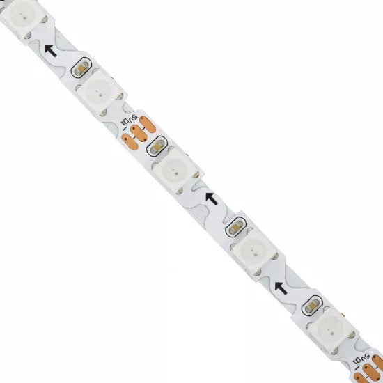 GloboStar® 90606 Digital Pixel Addressable Strip Ultra Slim - Nano Zig Zag S Ψηφιακή Ταινία LED SMD 5050 14.4W/m 60LED/m 20PIXEL/m SPI/TTL Protocol IC WS2812/SK6812 1152lm/m 120° DC 5V IP20 RGB - Λευκό Σώμα - Μ2000 x Π6 x Υ2mm - Συσκευασία 2 Μέτρων - 5 Χρ