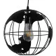 GloboStar® EARTH 01205 Vintage Industrial Κρεμαστό Φωτιστικό Οροφής Μονόφωτο Μαύρο Μεταλλικό Πλέγμα Φ30 x Υ30cm