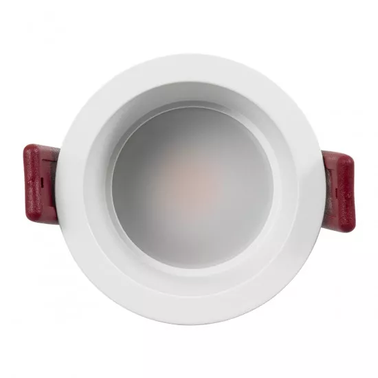 GloboStar® IP 60345 Χωνευτό LED Spot Downlight TrimLess Μπάνιου & WC Φ6.6cm 7W 700lm 45° AC 220-240V IP44 Φ6.6 x Υ5.3cm - Στρόγγυλο - Λευκό - Θερμό Λευκό 2700K - Bridgelux COB - TÜV Certified Driver - 5 Years Warranty