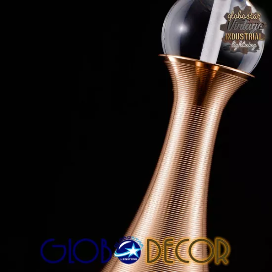 GloboStar® JADORE 01232 Μοντέρνο Κρεμαστό Φωτιστικό Οροφής Μονόφωτο με Ενσωματωμένο Φωτισμό LED 3000k Χάλκινο με Φυσητό Γυαλί Φ6 x Y23cm