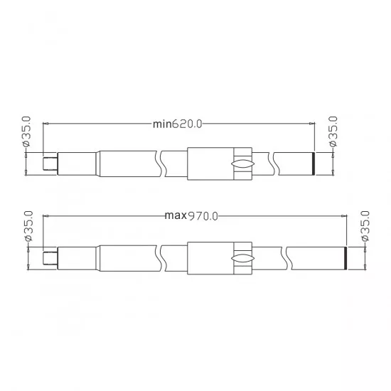 GloboStar® FDB K803-FLPL 98026 Speaker Base Flexible Adjustable Pole - Βάση Ηχείου Ρυθμιζόμενος Σωλήνας για Τοποθέτηση Συστήματος Κολωνάτων Ηχείων K803 με K112BAS - IP20 - Μαύρο - min Φ3.5 x Υ62cm - max Φ3.5 x Υ97cm - Ζεύγος