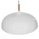 GloboStar® VALLETE WHITE 01257 Μοντέρνο Κρεμαστό Φωτιστικό Οροφής Μονόφωτο Λευκό Μεταλλικό Καμπάνα Φ60 x Y35cm