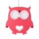 GloboStar® OWL 61576 Μοντέρνο Παιδικό Κρεμαστό Φωτιστικό Οροφής Μονόφωτο 1 x E27 Κόκκινο PVC Φιγούρα Κουκουβάγια Μ29.5 x Π15.5 x Υ30.5cm