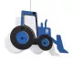 GloboStar® TRACTOR 61580 Μοντέρνο Παιδικό Κρεμαστό Φωτιστικό Οροφής Μονόφωτο 1 x E27 Μπλε PVC Φιγούρα Τρακτέρ-Φαγάνα Μ40 x Π15.5 x Υ26.5cm