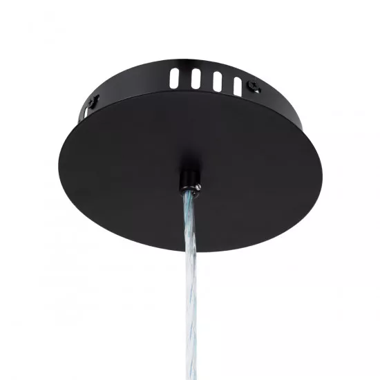 GloboStar® ACRYLICA 60975 Κρεμαστό Φωτιστικό Οροφής Design LED CCT 20W 2240lm 360° AC 220-240V - Εναλλαγή Φωτισμού μέσω Διακόπτη On/Off All In One Ψυχρό 6000k+Φυσικό 4500k+Θερμό 2700k Φ60cm - Μαύρο με Διάφανο Laser Designed Plexiglass - 3 Years Warranty