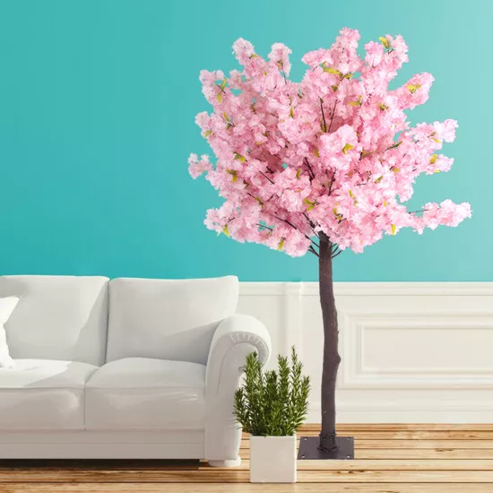 GloboStar® Artificial Garden PINK CHERRY BLOSSOM TREE 20140 Τεχνητό Διακοσμητικό Δέντρο Ροζ Κερασιά Υ160cm