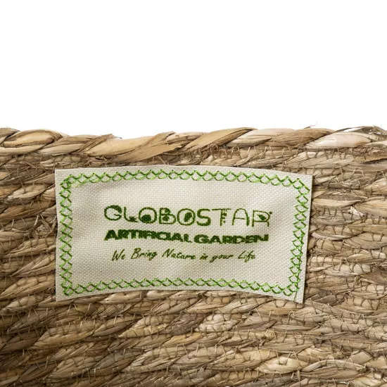 GloboStar® Artificial Garden PAROS 20277 Διακοσμητικό Πλεκτό Καλάθι - Κασπώ Γλάστρα - Flower Pot Μπεζ Φ29cm x Υ25cm