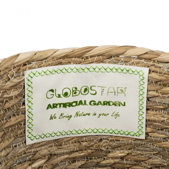 GloboStar® Artificial Garden TINOS 20290 Διακοσμητικό Πλεκτό Καλάθι - Κασπώ Γλάστρα - Flower Pot Μπεζ Φ25cm x Υ20cm