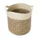 GloboStar® Artificial Garden KALYMNOS 20331 Διακοσμητικό Πλεκτό Καλάθι - Κασπώ Γλάστρα - Flower Pot Μπεζ με Καφέ Φ32cm x Υ28cm