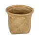 GloboStar® Artificial Garden CECILIA 20342 Διακοσμητικό Ψάθινο Καλάθι - Κασπώ Γλάστρα - Flower Pot Μπεζ Φ24cm x Υ24cm