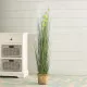 GloboStar® Artificial Garden CECILIA 20342 Διακοσμητικό Ψάθινο Καλάθι - Κασπώ Γλάστρα - Flower Pot Μπεζ Φ24cm x Υ24cm