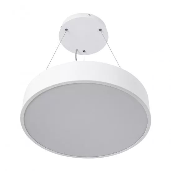 GloboStar® BURTON 61201-P Κρεμαστή Πλαφονιέρα Οροφής LED CCT 67W 7370lm 120° AC 220-240V - Εναλλαγή Φωτισμού μέσω Τηλεχειριστηρίου All In One Ψυχρό 6000k+Φυσικό 4500k+Θερμό 2700k Dimmable Φ40cm - Λευκό - 3 Years Warranty