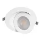 GloboStar® LEXIS JOINT 60989 Χωνευτό LED Κινούμενο Spot Downlight 12W 1140lm 45° AC 220-240V IP44 Φ15.8cm x Υ4.1cm - Στρόγγυλο - Λευκό - Θερμό Λευκό 2700K - Bridgelux Chip - TÜV Certified Driver - 5 Years Warranty