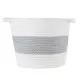 GloboStar® Artificial Garden KEFALONIA 20320 Διακοσμητικό Πλεκτό Καλάθι - Κασπώ Γλάστρα - Flower Pot Γκρι με Λευκό Φ30cm x Υ30cm