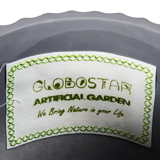 GloboStar® Artificial Garden PAXOS 20455 Πήλινο Κεραμικό Κασπώ Γλάστρα - Flower Pot Γκρι με Χρυσό Φ17cm x Υ17cm