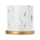 GloboStar® Artificial Garden RODOS 20460 Πήλινο Κεραμικό Κασπώ Γλάστρα - Flower Pot Λευκό με Χρυσό Φ17cm x Υ17cm