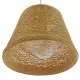 GloboStar® PLAYROOM 01332 Vintage Κρεμαστό Φωτιστικό Οροφής Μονόφωτο Μπεζ Ξύλινο Ψάθινο Rattan Φ32 x Υ27cm
