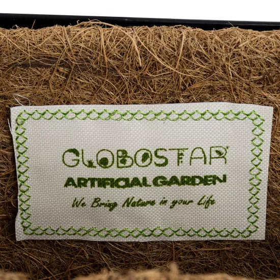 GloboStar® Artificial Garden OINOUSSES 20481 Επιτοίχιο Κασπώ Γλάστρα - Flower Pot από Φλοιό Καρύδας Καφέ Μ61cm x Π19cm x Υ18cm