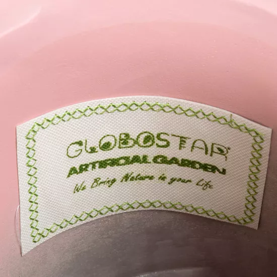 GloboStar® Artificial Garden RETHYMNO 20456 Πήλινο Κεραμικό Κασπώ Γλάστρα - Flower Pot Ροζ με Χρυσό Φ17cm x Υ17cm