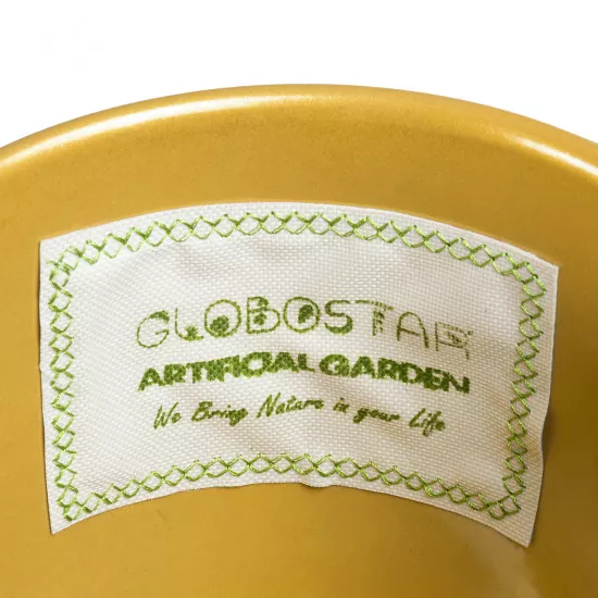 GloboStar® Artificial Garden NISYROS 20488 Κρεμαστό Μεταλλικό Κασπώ Γλάστρα - Flower Pot Χρυσό Φ16cm x Υ52cm