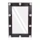 GloboStar® MAKEUP MIRROR-60x90-2 Μοντέρνος Καθρέπτης Μακιγιάζ με Πλαίσιο Φυσικού Ξύλου με Διακόπτη On/Off 10 x E27 AC220-240V - Μ60 x Π7 x Υ90cm - Καφέ Wenge