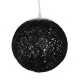 GloboStar® OCEANA 01356  Vintage Κρεμαστό Φωτιστικό Οροφής Μονόφωτο Μαύρο Ξύλινο Ψάθινο Rattan Φ20 x Υ20cm