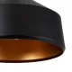 GloboStar® CALYPSO 01334-B Μοντέρνο Κρεμαστό Φωτιστικό Οροφής Μονόφωτο 1 x E27 Μαύρο - Χρυσό Μεταλλικό με Ξύλινη Βάση Καμπάνα Φ36 x Υ35cm