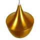 GloboStar® SHANGHAI GOLD 01544 Μοντέρνο Κρεμαστό Φωτιστικό Οροφής Μονόφωτο Χρυσό Μεταλλικό Καμπάνα Φ24 x Y30cm