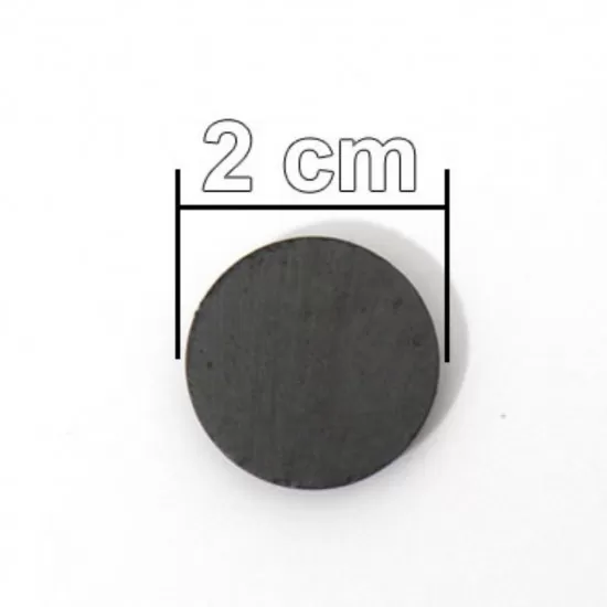 20x3 Μαγνήτης Φερρίτης Δίσκος Διάμετρος : Ø20 mm, Ύψος 3mm ( 10 Τεμάχια )  