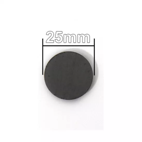 25x3 Μαγνήτης Φερρίτης Δίσκος Διάμετρος : Ø25 mm, Ύψος 3mm ( 10 Τεμάχια )  