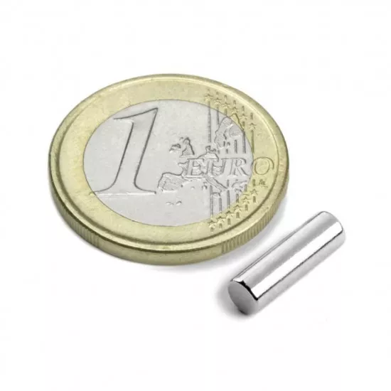 4x12.5mm 0.660Kg Μαγνήτης Νεοδυμίου Ράβδος Διάμετρος : Ø4mm , Ύψος 12.5mm Ελκτική Δύναμη 0.660Kg ( 1 Τεμάχιο )